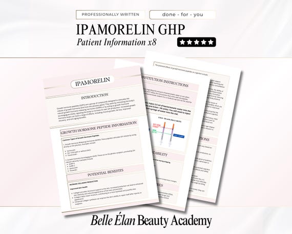 como usar ipamorelin Guía del péptido Ipamorelin: Plantilla de folleto para pacientes de Medspa  (edición de Canva, descarga digital)