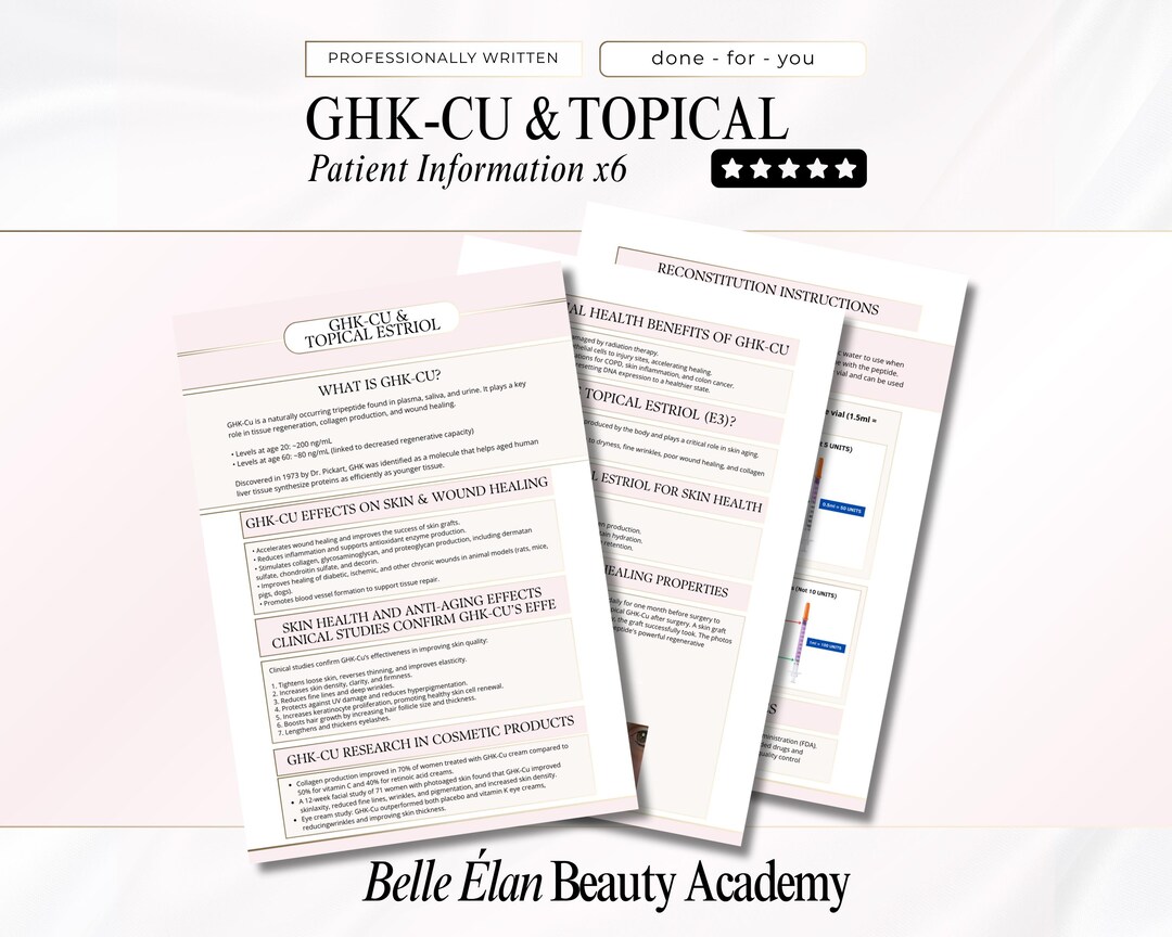 topical ghk cu studies Editable Ghk-cu Peptide & Topical Estriol Forms: Medspa Templates (canva  Edit, Digital Download)