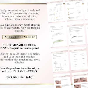 Nano Brows Stroke Patterns Workbook, NanoBrows Student Training Manual, Permanent Makeup Courses, Edit in Canva