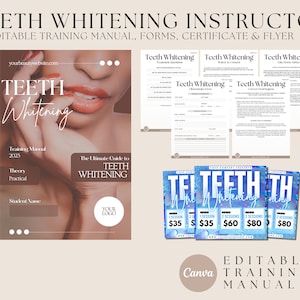 Curso de Blanqueamiento Dental: Manual y folletos editables (Canva)