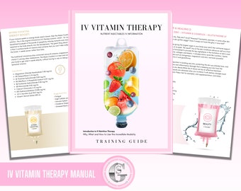 IV Vitamin Infusions Training Manual, Intravenous Nutrient Therapy, IV Hydration Training Guide, IV Training Manual, Tutor, Student