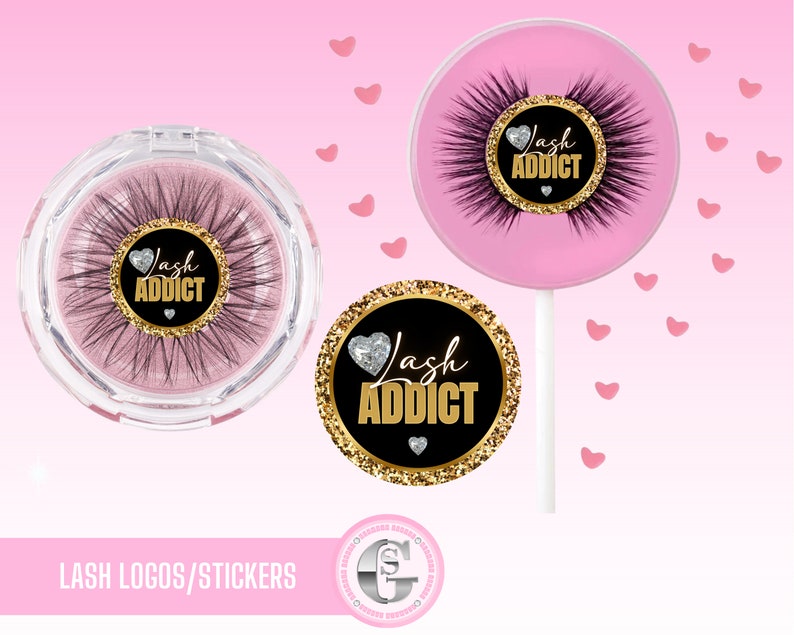 Lash Logo Stickers, Eyelashes Logo, Lash Labels, Lash Pop Label