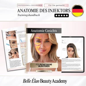 GERMAN Aesthetic Injector Facial Anatomy Training Manual, Cosmetic Injections Training Courses, Nurse Injector Training Guide, Edit in Canva