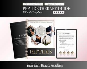 Peptide Therapy Guide: Client Information Booklet, Editable Canva Template (Digital Download)