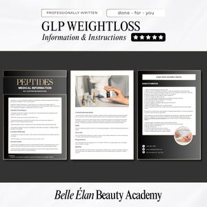 GLP/GLP-1 Weight-loss Information, Administration and Dosage Patient Handouts, Editable Canva Medical Documents, Medspa Templates