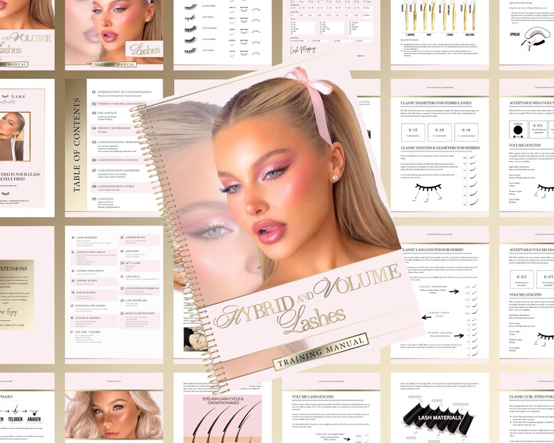 Editable Lash Training Manual: Hybrid & Volume Extensions (canva ...