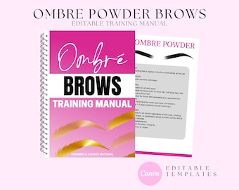 Ombre Powder Brows Editable Training Manual, Microshading Training Manual, Permanent Makeup, PMU Training eBook, Edit in Canva Immediately