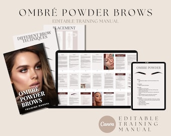 Ombre Powder Brows Training Manual: Editable Student Guide (Canva)