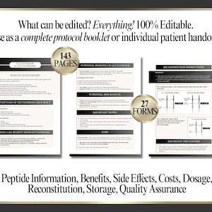 Peptides Protocol Guide & Individual Peptide Information Patient Documents, Medspa Bundle, All in One Packet, Edit in Canva