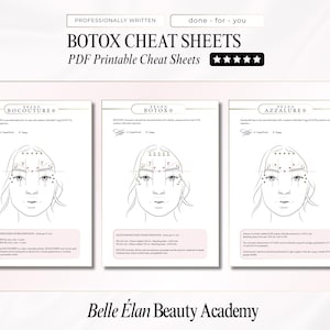 Anleitungen für Botox-Injektionen, Broschüren, Handouts, Poster, Nurse Injektor Referenzpunkte für Allergan, Azzalure, BoCouture, pdf, jpg, png