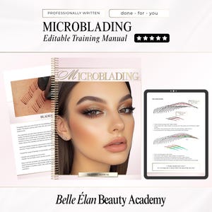 Microblading Training Manual, Microblading Training Guide, Permanent Makeup Manual, Microblading Artist Training Course, Edit in Canva