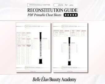 Botox & Azzalure Reconstitution Cheat Sheet: Dosage Guide (PDF, JPG, PNG)