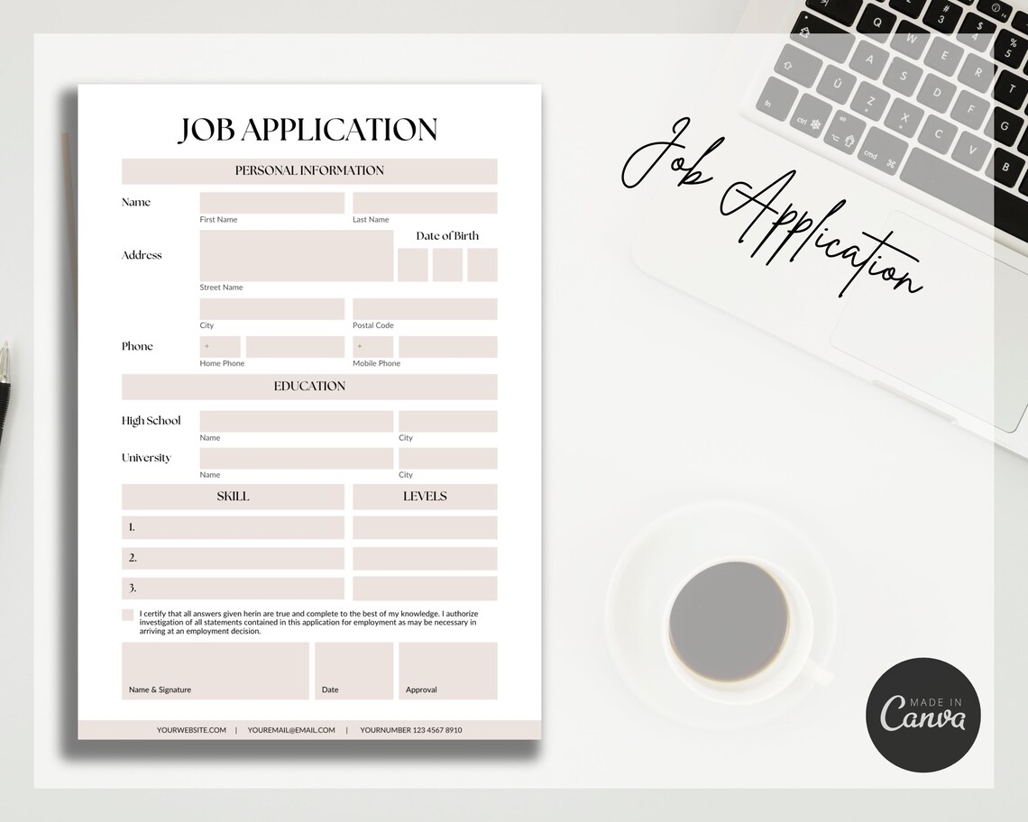 Job Application Form Employer Files Small Business Beauty - Etsy