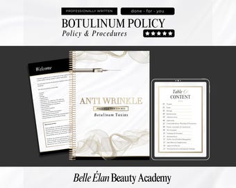 Botulinum Toxin Policy & Procedure Template: Medspa Handbook (Edit in Canva)