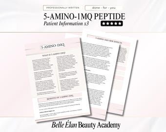 5-amino-1mq Peptide Forms, Patient Information, Dosage, Reconstitution,  Medspa Templates, Peptide Guide, Edit in Canva - Etsy