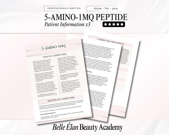 5-amino-1mq Peptide Forms, Patient Information, Dosage, Reconstitution,  Medspa Templates, Peptide Guide, Edit in Canva