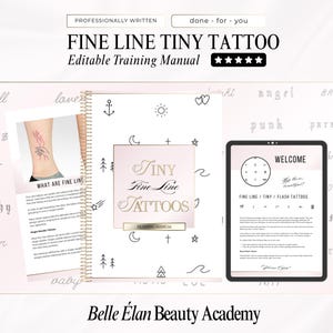 Fineline Tattoo Training Manual: Editable Canva Template (200 Pages, 100 Templates)