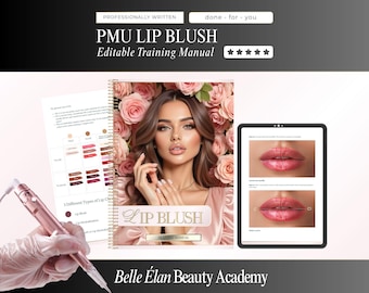Lip Blush PMU Training Manual Template: Editable Canva Guide (Digital Download)