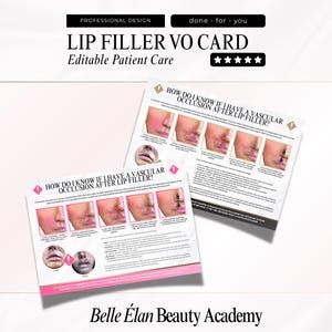 Lip Filler Complications Card: Dermal Filler Care (Canva Template Digital Download)
