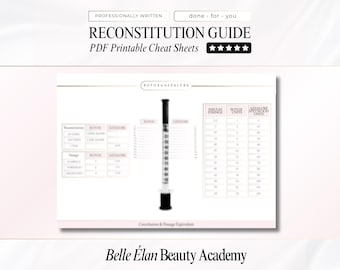 Botox Azzalure Reconstitution Cheat Sheet (PDF, JPG, PNG)