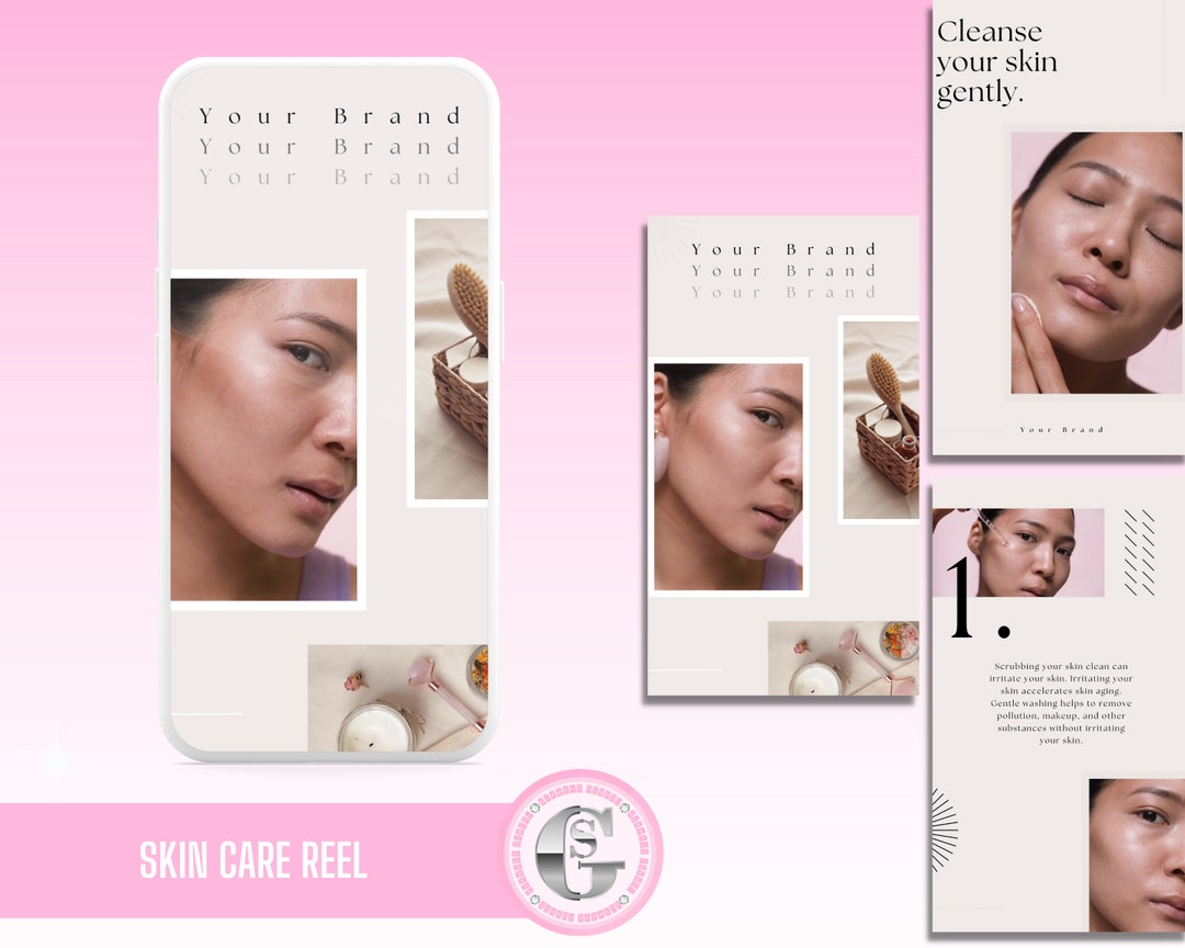 Minimalist Aesthetic Skin Care Instagram Reel Edit in Canva Etsy
