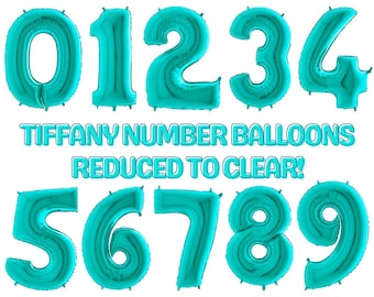 40 Inch Turquoise/Tiffany Number Balloons - Birthday Parties, Anniversaries, Celebrations and Events - CLEARANCE