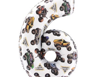 Balão metalizado Toyland® Monster Jam™ de 66 cm (26") - Balão grande de aniversário com caminhão monstro - Decoração para festa, para inflar com ar ou hélio, autovedante.
