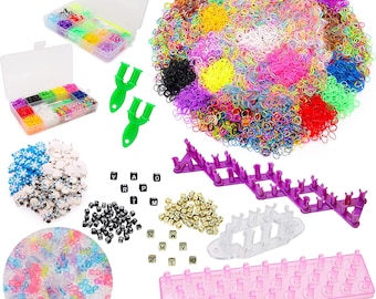 Loom Band Mega Bundle - 14,000 Bands, Tools, Clips, Beads, Charms, Boards & Storage Boxes Included - Arts/Craft Kits - Creative Toys