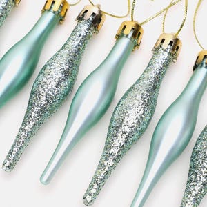 Christmas Concepts®-paket med 15 droppformade julgranskulor, 85 mm (8,5 cm) - Matt & Glittrig design - Julgranskulor