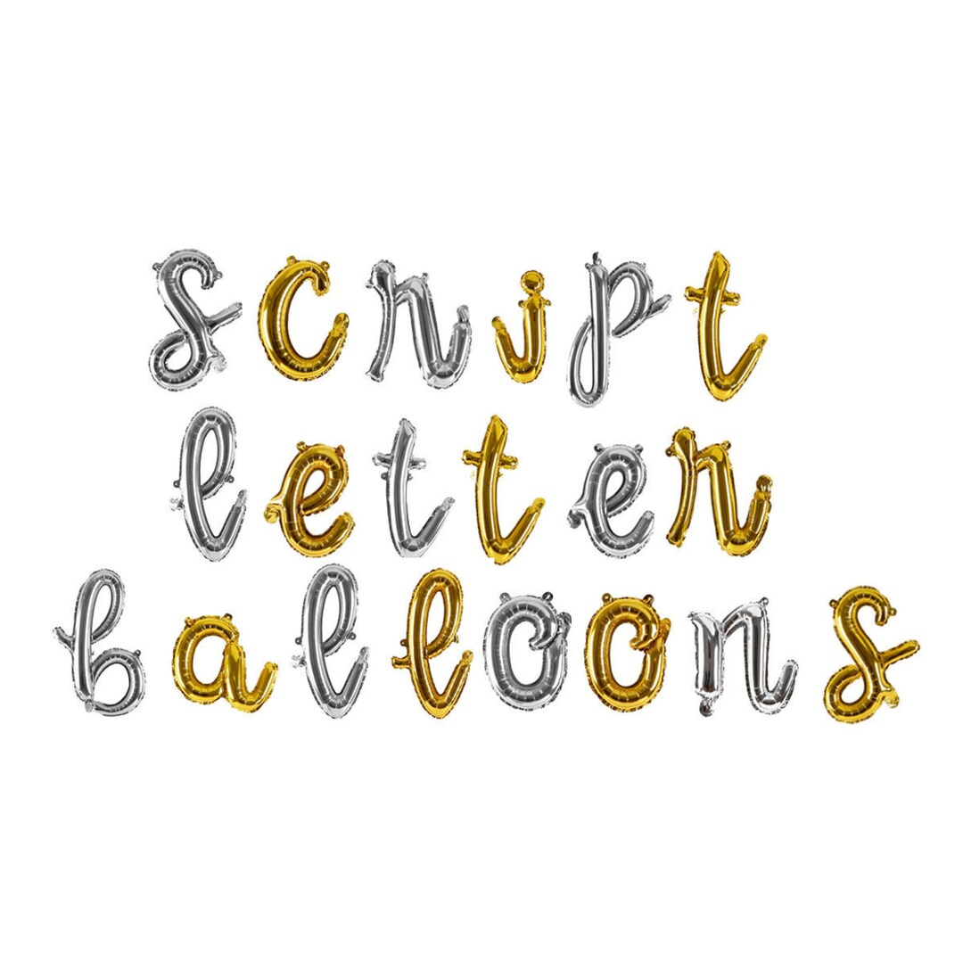 14 Inch Foil Script Letter Balloons - Inflate With Air - Party ...