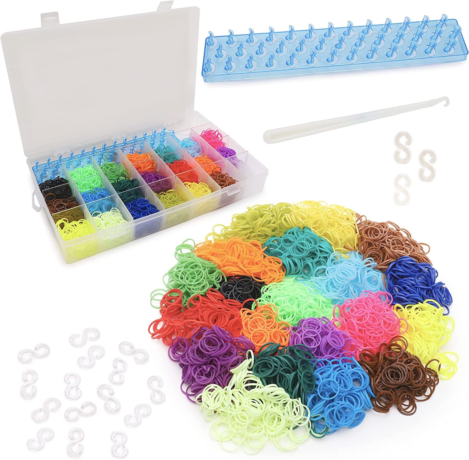 Rainbow Loom Latex Free Rubber Band Refill + C-clips - Turquoise Jelly