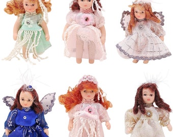 8cm Porcelain Angel Doll - For Decoration, Doll Houses, Collectors