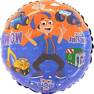 Globo de aluminio redondo con personaje Blippi de 18 pulgadas