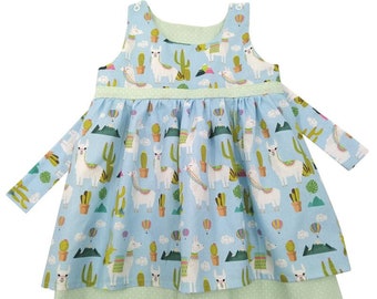 Reversible Blue Llama Dress