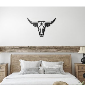 Texas Metal Wall Art Western Decor For Livingroom Longhorn Decor Minimalist Metal Texas Wall Art   Modern Home Decor For Texans