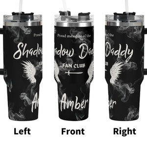 Vaso de acero inoxidable de 40 oz con pajita y nombre personalizado para amantes de los libros y el romance