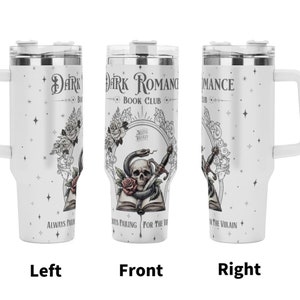 Vaso de acero inoxidable de 40 oz con pajita para amantes de los villanos, regalo para lectores, regalo de Booktok, taza de Bookstagram, Dark Romance Book Club Bookish