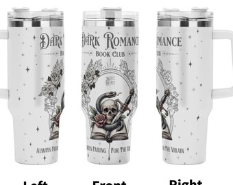 Vaso de acero inoxidable de 40 oz con pajita para amantes de los villanos, regalo para lectores, regalo de Booktok, taza de Bookstagram, Dark Romance Book Club Bookish