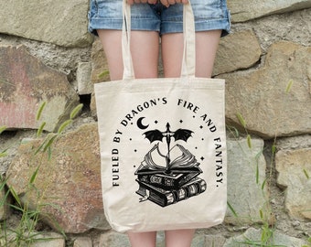 Dragon Lover Tote Bag Leesgrage Tote Vierde Wing Tote Bag Dragon Rider Bag Riders Kwadrant Booktok Bookstagram Ironflame Fantasy Reader Gift