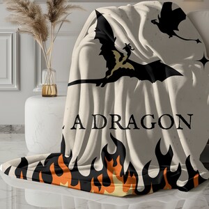 Fantasy Dragon Blanket Book Lover Gift War College Blanket Fantasy Dragon Rider Bookish Blanket Romantasy Gift Booktok Bookstagram Gift
