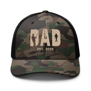 Custom Fisherman Dad Trucker Hat Personalized Fishing Lovers Gift for Dad Embroidered Trucker Cap Fathers Day Present For Fishing Dad