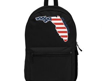 Florida Backpack Florida Map Schoolbag American Map Backpack American Patriot Back To School Bag USA Backpack American Flag Bag USA Map Bag