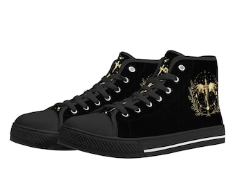 Dragon Rider Bookstagram War College High Top Canvas Shoes Fandom Fantasy Dragon Bookish Reading Shoes Romantasy Gift Booktok Gift