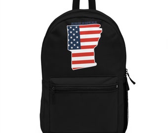 Arkansas Backpack Arkansas Map Schoolbag American Map Backpack American Patriot Back To School Bag USA Backpack American Flag Bag USA Map
