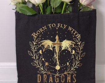 Fantasy drakenminnaar draagtas leesgrage canvas draagtas vierde vleugel draagtas Dragon Rider tas Riders Quadrant Booktok Bookstagram Ironflame cadeau
