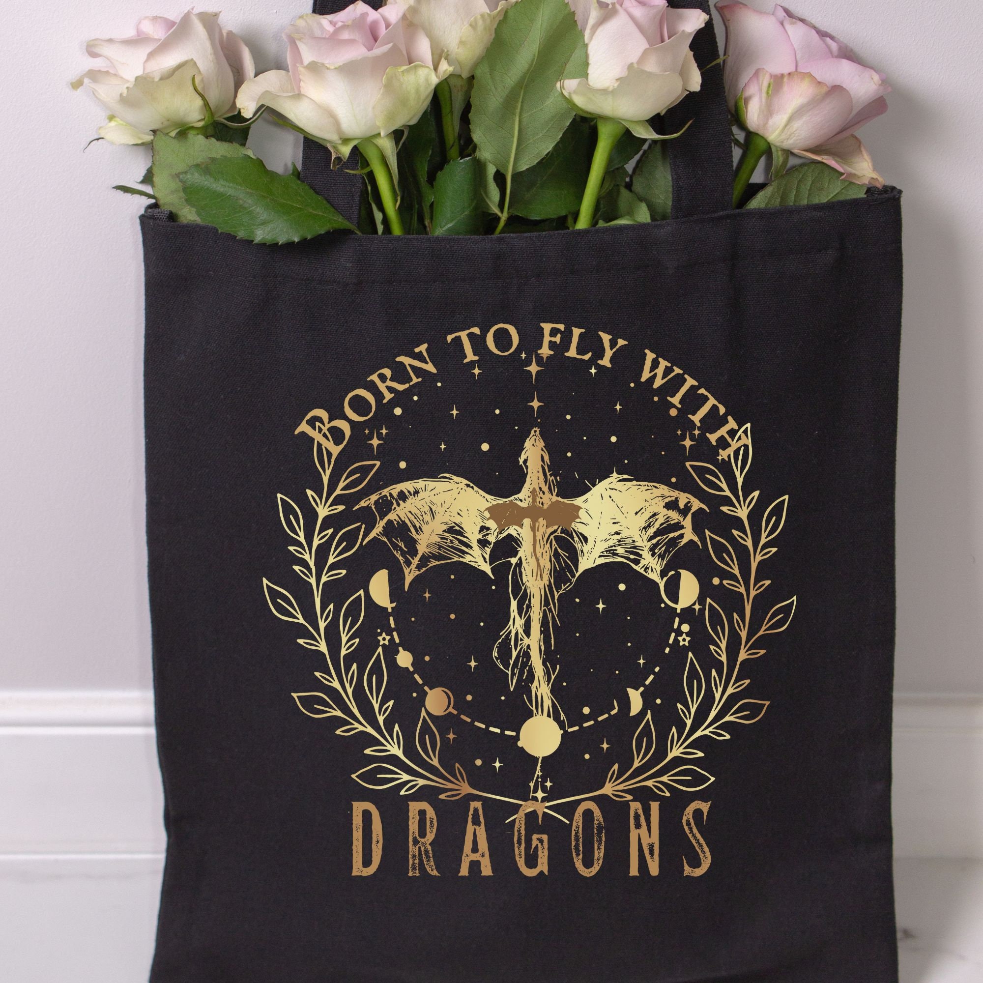 ファンタジー ドラゴン ラバー トートバッグ ブック キャンバス トート