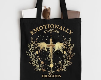 Fantasy Reader Book Lover Tote Bag Bookish Canvas Tote Fourth Wing Tote Bag Dragon Rider Bag Riders Quadrant Booktok Bookstagram Ironflame