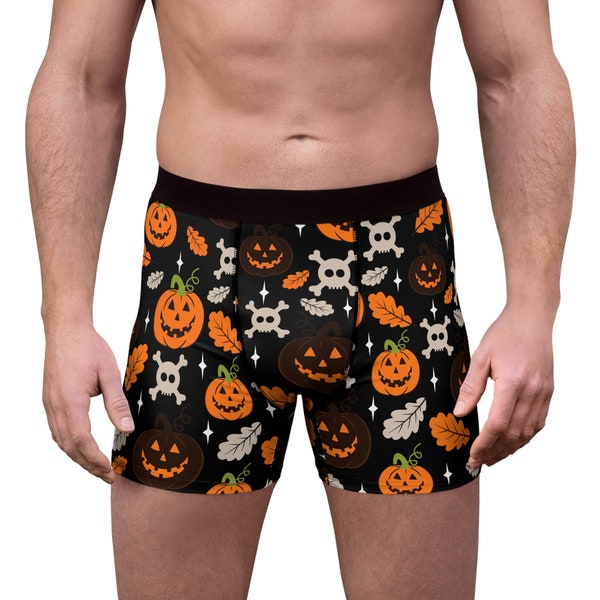 Halloween Pumpkin Set Boxer Halloween Men Boxer Briefs Spooky Season Boxer Funny Halloween Underwear Halloween Gift For Halloween Lover