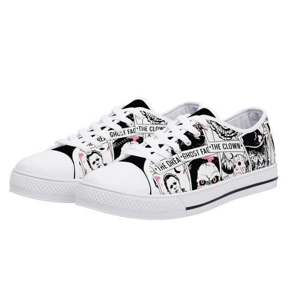 Horror Characters Women Shoes Horror Character Sneakers Women Halloween Shoes Horror Movie Shoes Halloween Gift For Horror Lover Gift