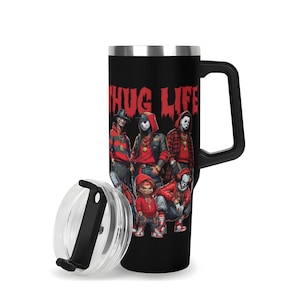 Horror Characters 40oz Stainless Steel Tumbler With Straw Horror Lover Gift For Halloween Horror Movie Mug